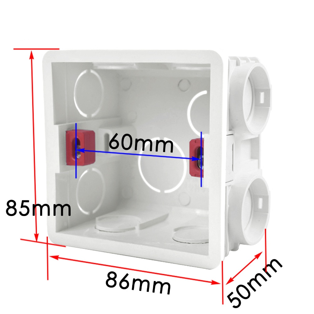 Internal Mounting Switch Box For UK EU Switch Socket, Universal Junction Box for Touch Switch WiFi Switch 86 Type