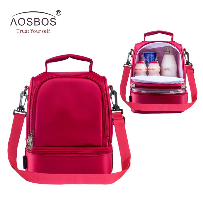 Aosbos Waterdichte Nylon Lunch Zakken Multifunctionele Geïsoleerde Thermische Picknick Tote Bag Draagbare Koeltas Doos Bolsa Termica