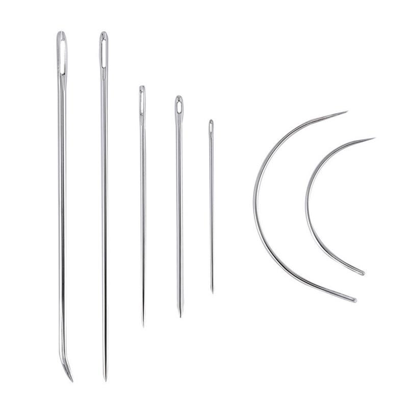 Hand Sewing Tool Set Leather Sewing Kit Thimble Needles Awl Thread Stitching Tools Assorted Set