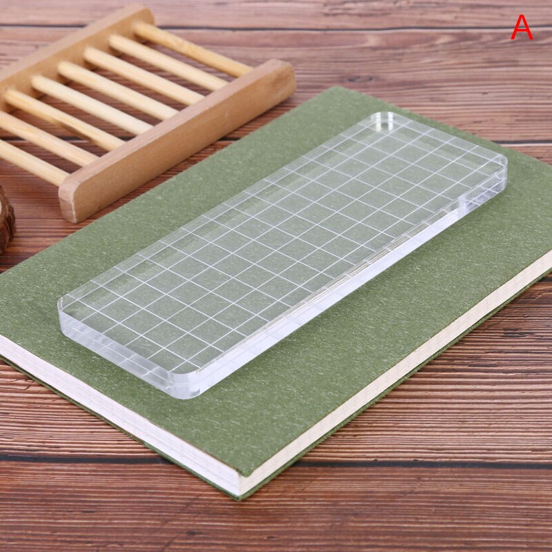 Acrylic Block Pad Clear Photo Album Decor Student Stickers Seal Stamp Block Handmade DIY Crafts Tools For Color Process: A