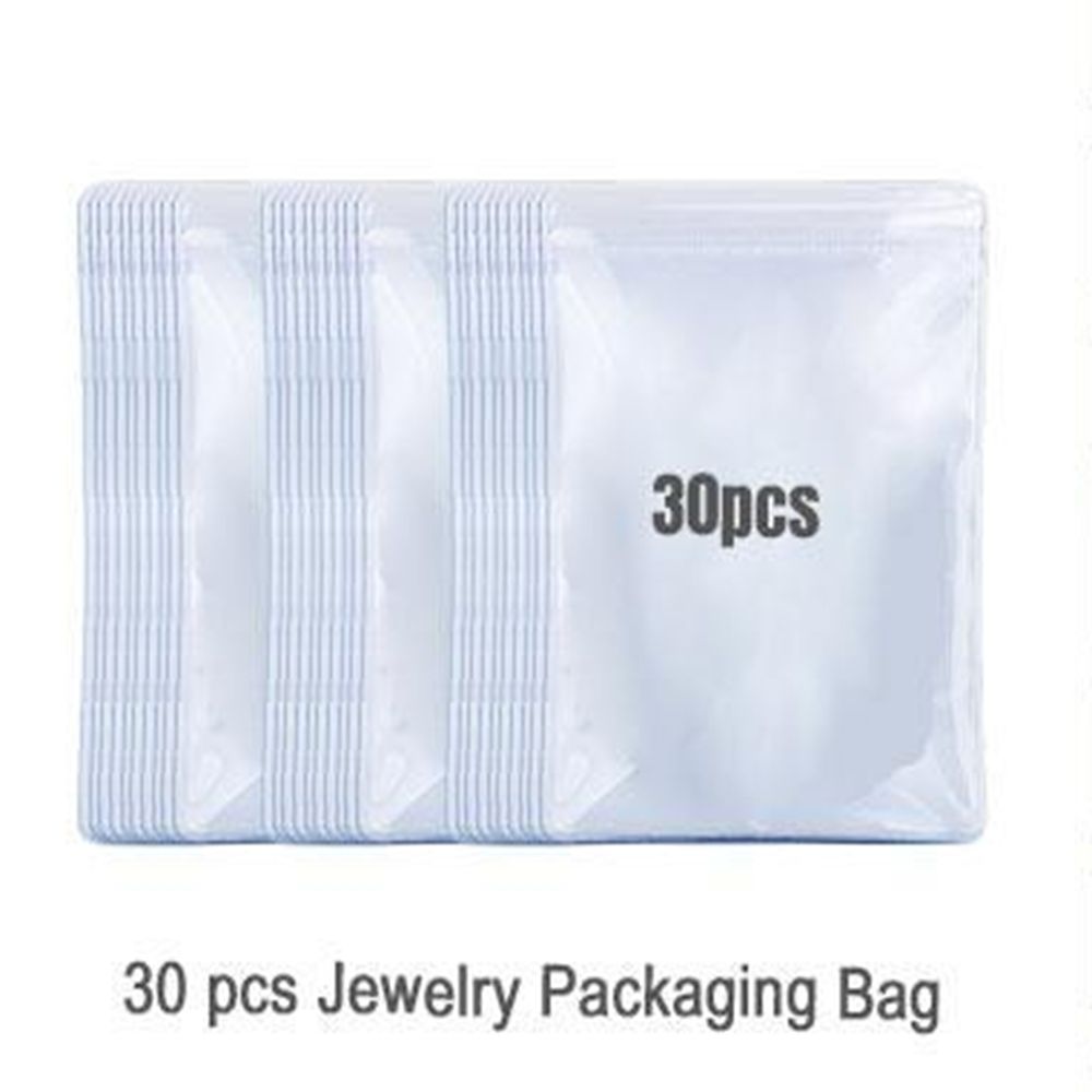 10/30/50/100 stk gennemsigtige smykker opbevaring bog plast smykker zip-lock organizer taske ringe øreringe halskæde holder: 30 xopp taske