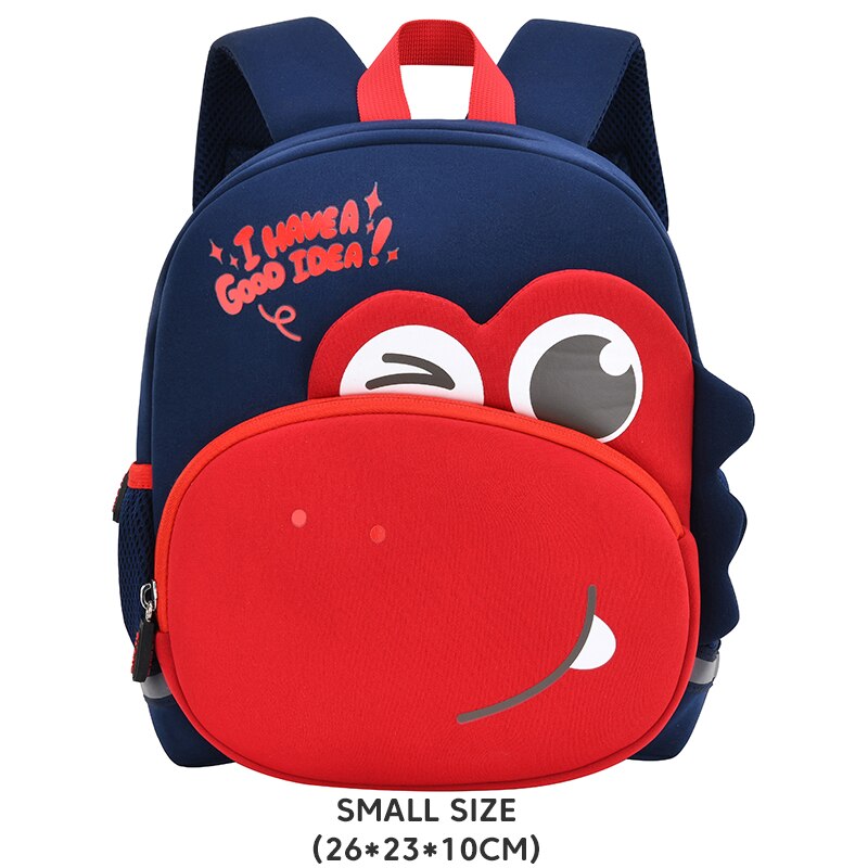 GREATOP-Mochila con dibujos de dinosaurios en 3D para niños y niñas, morral escolar para niños pequeños de 2 a 5 años: Dark Blue-small