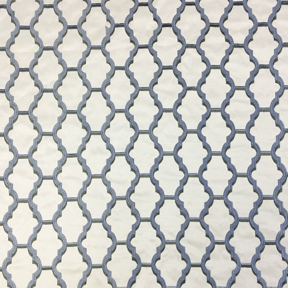 Geometric Pattern Embroidery Faux Silk like Sofa Chair Hotel Home Decorative Fabric 140cm Width Sell by meter