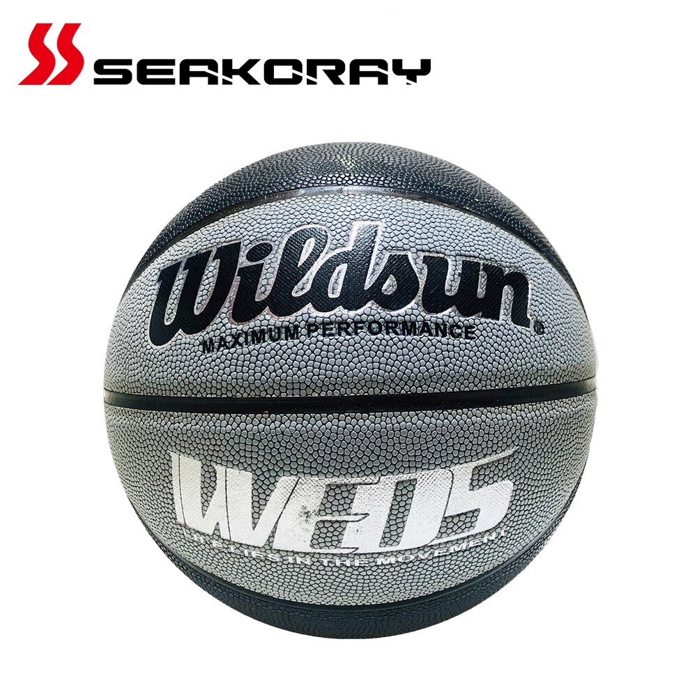 Basketball Ball 7# PU Leather Official Size7 Outdoor Indoor Match Training Men Women Basketball (Ball needle + ball net): Gray