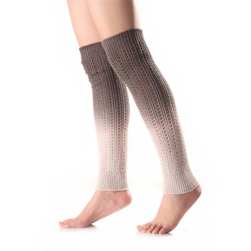 Ladies Winter Cashmere Knitted Leg Warmers Boot Cuffs Trim Toppers Gradient colour Leg Warmers ST024: Gray