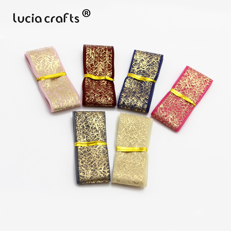Lucia Ambachten 25 Mm Gedrukt Organza Lint Wedding Wrapping Decor Materiaal Diy Naaien & Haar Boog Accessoires P0102