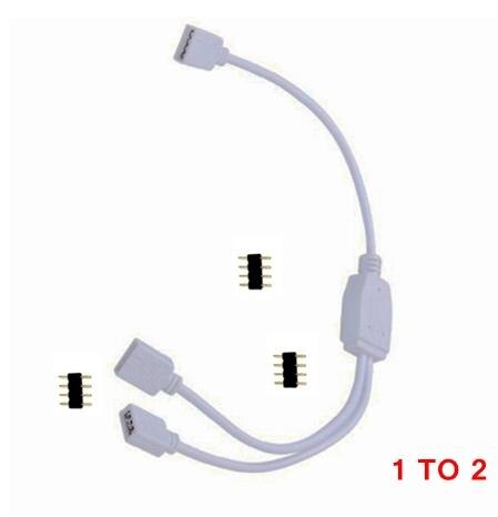 Cable conector RGB RGBW de 4 pines, conector hembra de 1 a 2, 3 y 4 pines, divisor para tira de luces LED 5050 3528 RGB RGBW + WW: 1 To 2 / for rgbw strip