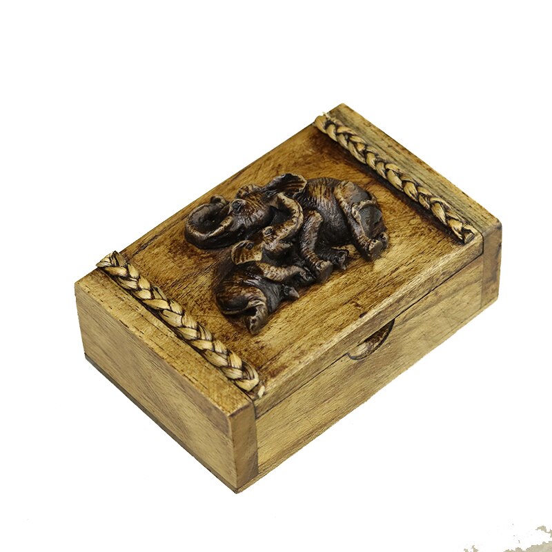 WHYOU-caja de palillos de dientes de algodón de Tailandia, estuche de tarjeta de visita creativa de tallado de elefante de madera maciza para uso en el hogar y la Oficina, 1 pieza