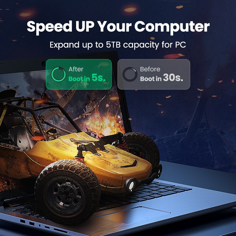 Ugreen SSD HDD Caddy 9.5/7mm SATA to USB 3.0 for 2.5" External Hard Drive for Laptop DVD-ROM Optical Bay 5TB HDD SSD Case Caddy