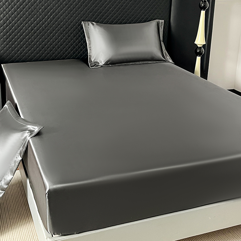 Jedwabna elastyczna narzuta na łóżko bez poszewki na poduszkę: 150 cm * 200 cm / Ciemnoszary