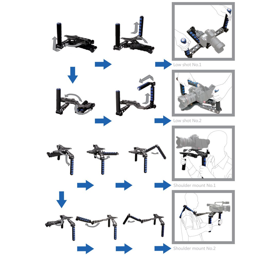 Aluminium Alloy Foldable Tripod DSLR Rig Movie Kit Film Making System Shoulder Mount Support Rig Stabilizer Digital SLR Cameras
