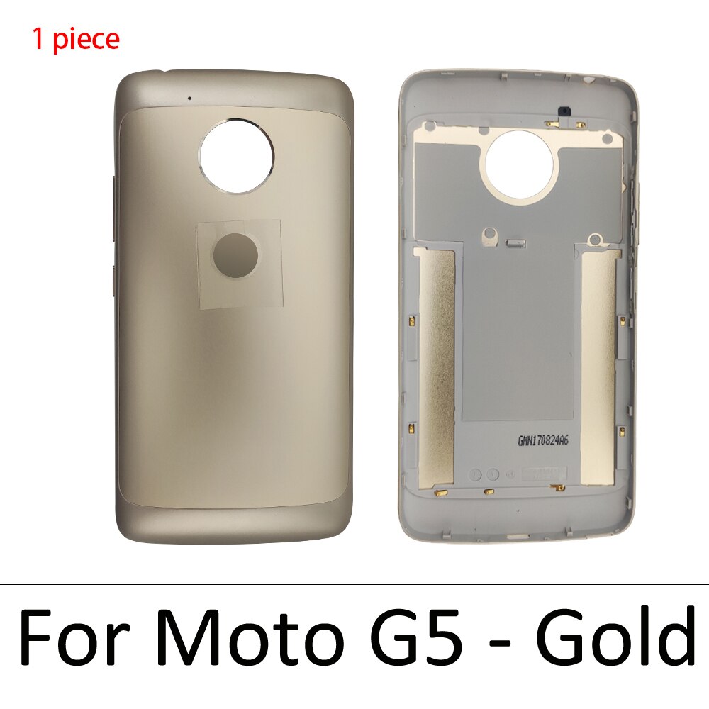 Battery Back Cover Rear Battery Housing with Glue For Motorola Moto G5 G6 E6 Play E7 Plus G8 Power Lite One Vision X4: G5 Gold