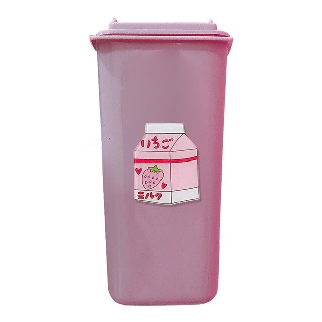 1pc mooie roze pennenhouders voor meisjes, bureau-emmer, pennenbakje voor meisjes, schrijfwaren, cosmetica, school, kantoor, pennenhouder, organizer: Melkpak