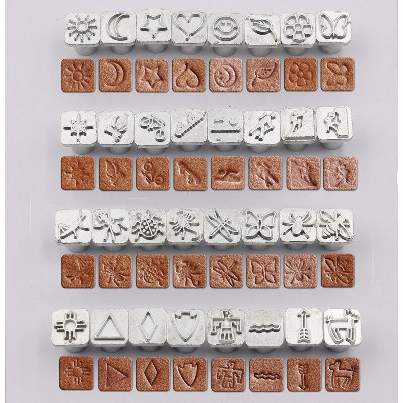 Embossed Stamp Set, Handmade Embossing Stamping Stamps Leather Diy Work Metal Art Craft Tool