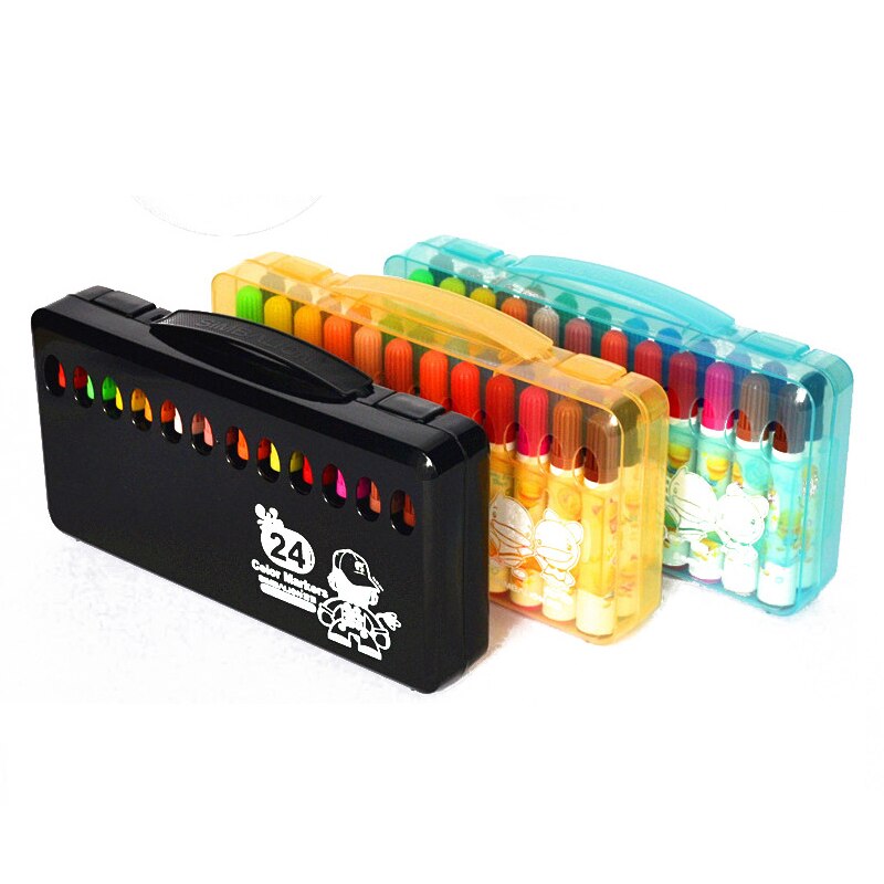 SIMBALION 24 kleur aquarel pen kinderen graffiti slagen dikke hoofd pen set
