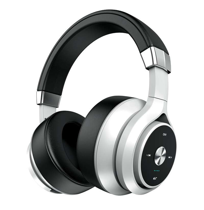 Picun-auriculares inalámbricos P28X con Bluetooth 5,0, cuatro núcleos, doble bobina móvil, graves, con micrófono: Plata