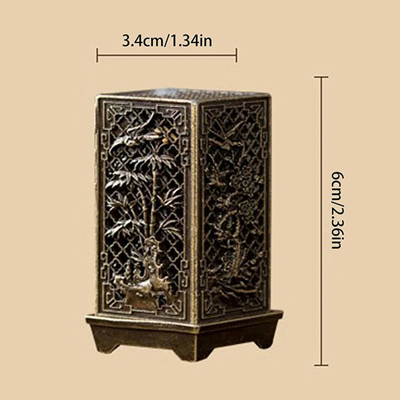 1PC Thuis Ornament Chinese Pruim Wierookbranders Vierkante Verticale Wierookbrander Kleine Legering Wierook Houder Indoor Aromatherapie