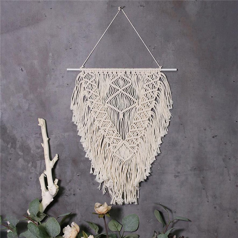 Universal Macrame Woven Wall Hanging Bohemian Farmhouse Geometric Art Tapestry Decor Pendants for Bedroom Living Room