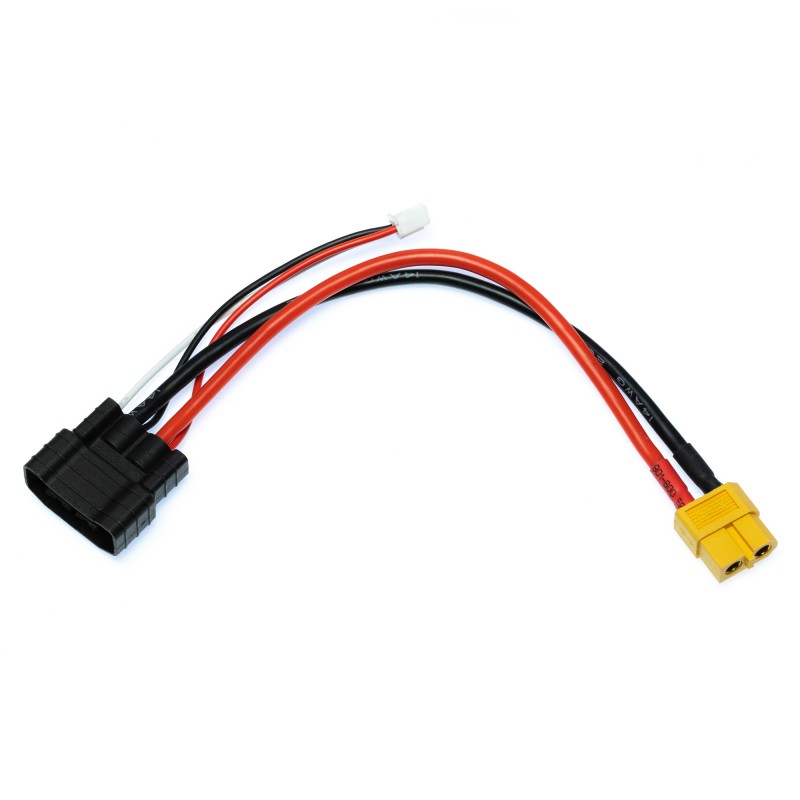 Cable adaptador de carga de batería Lipo 2S/3S/4S XT60 hembra a TRX Traxxas ID macho Cable de equilibrio de carga Cable 14awg 150mm: Blanco