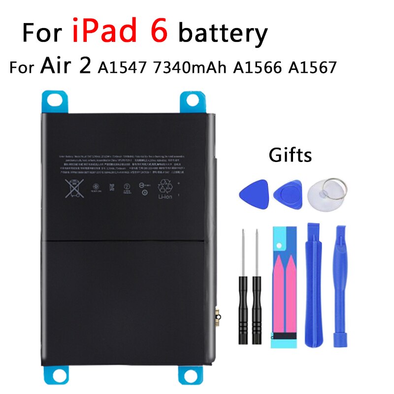 Voor IPad Air 2 Batterij 7340mAh Li-Ion Interne Vervangende Batterij voor Ipad 6 Air 2 A1566 A1567 met Gratis Tools