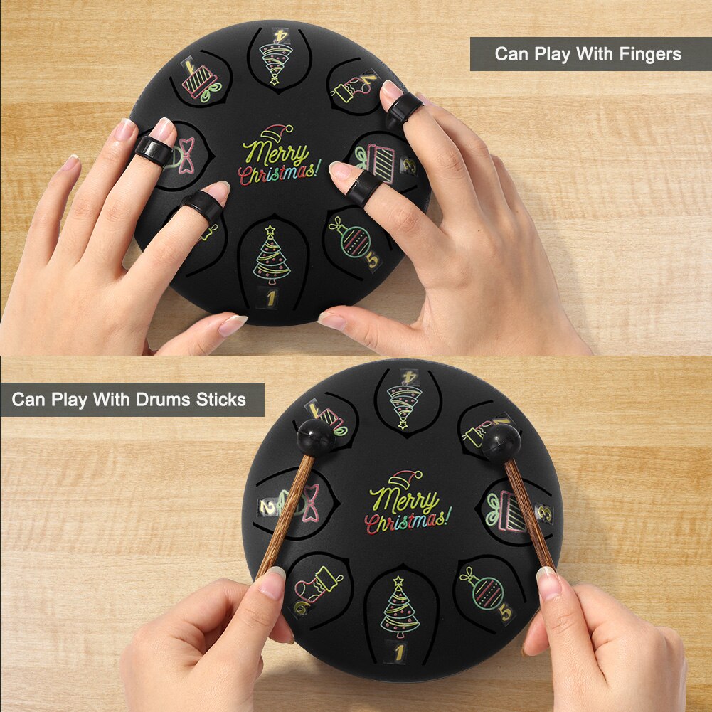Ethereal Drum Ritme 8 Tune Tong Drum 6 Inch Hand Drum Met Drumsticks Sticker W/Opbergtas Voor Percussie muziekinstrument
