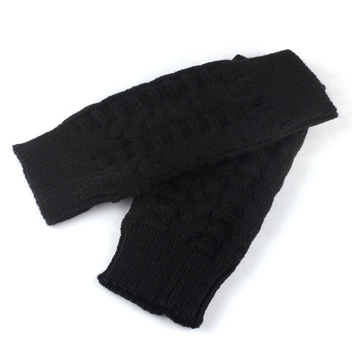 top selling in Knitted Arm Fingerless Winter Gloves Unisex Soft Warm Mitten BK Support and