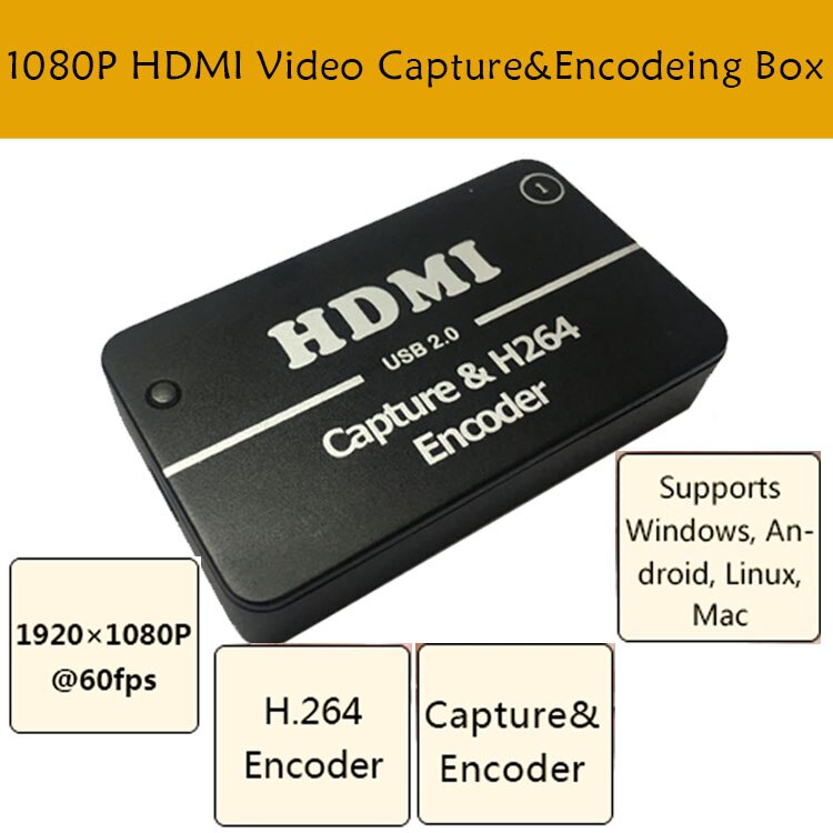 Linkardwell HDMI video capture card, video capture, live video capture, drive-gratis USB2.0 1080 P 60FPS