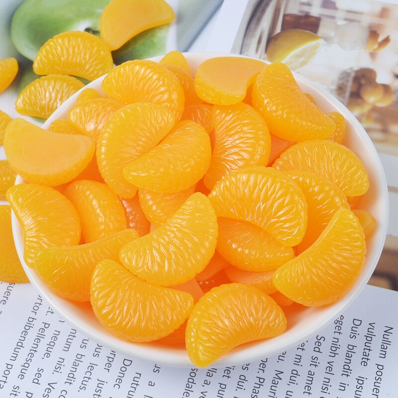 10PCS Schleim Charms Mini Orange Petals Resin Plastilin Schleim Zubehör Perlen Machen Liefert Für DIY Scrapbooking Handwerk