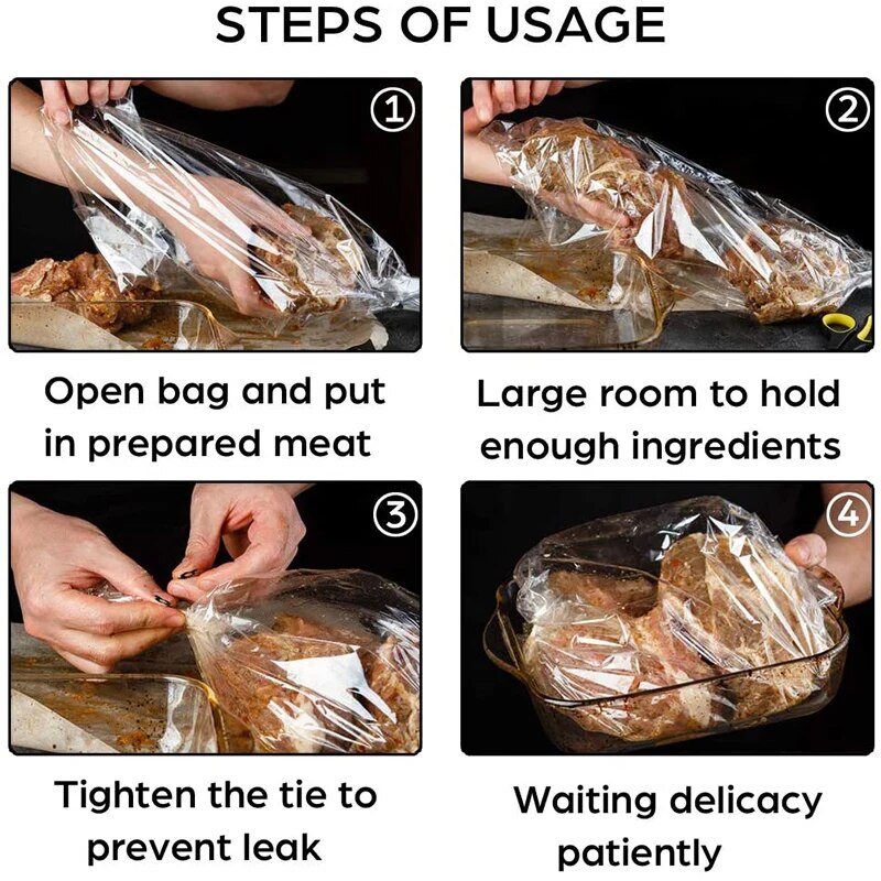 Small Large Turkey Bag Oven Roasting Bags For Turkey Baking Bags For Cooking Chicken Meat 50X30Cm 38Cmx25Cm