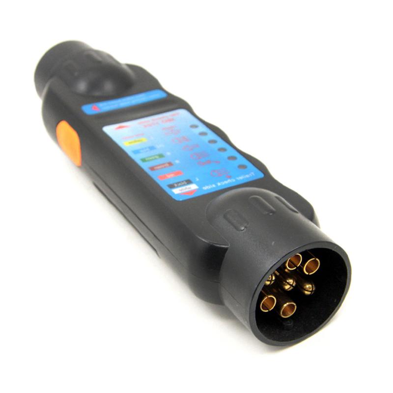 1pc 7- polet trailerstik tester trailer stik 7 vejs trailer stik tester stik tilslutning test test tilbehør