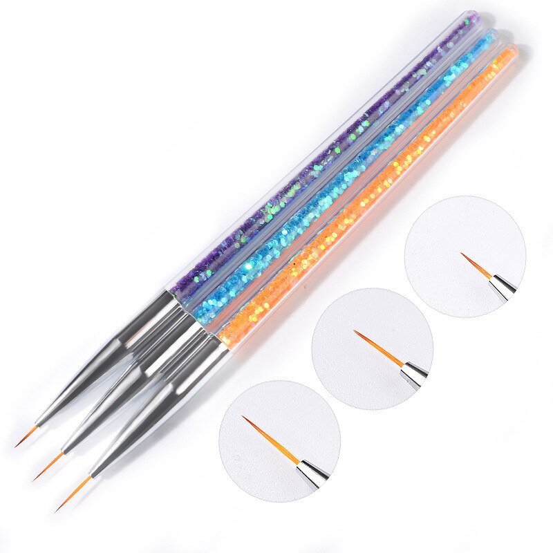 Layhou 5er Set Nail Art Pinsel – Blauer Treibsand-Look, Für French Nails, Kristall & Acryl-Modellage