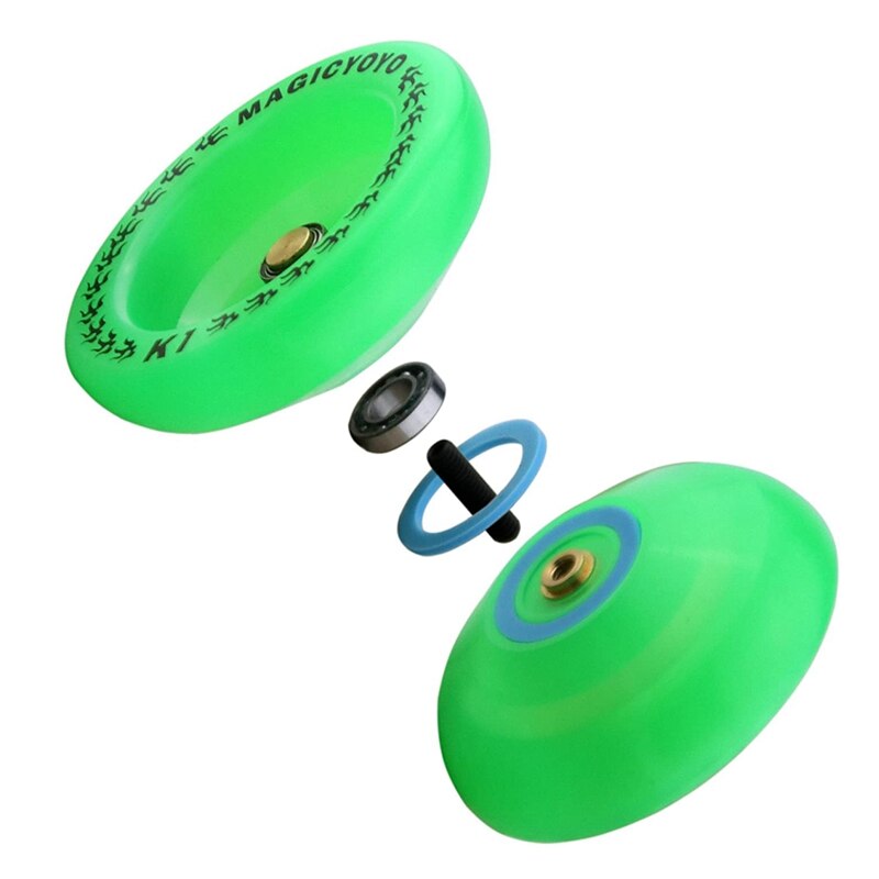 Magicyoyo pack  of 2 yo-yos ,k1 responsive yo-yos mit 2 yo-yo-säcken +10 schnüren und 2 yo- yo-yo-handschuhen (kristallrotes & grünes yo-yo)