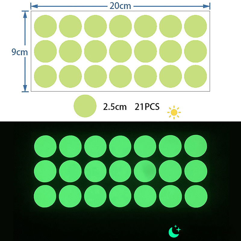 Pegatinas de pared de puntos luminosos fluorescentes para el hogar, pegatinas decorativas autoadhesivas para pared de habitación de niños, bricolaje, brillan en la oscuridad: Verde