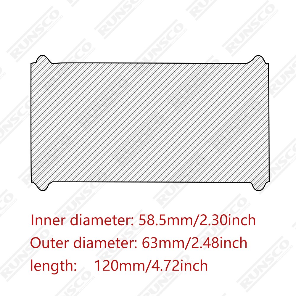Air Intake Aluminum Tube 51/57/63/70/76mm for Connecting Cold Air Intake Hose DIY Tube for Engine Air Flow Tuning: OD63mm L120mm