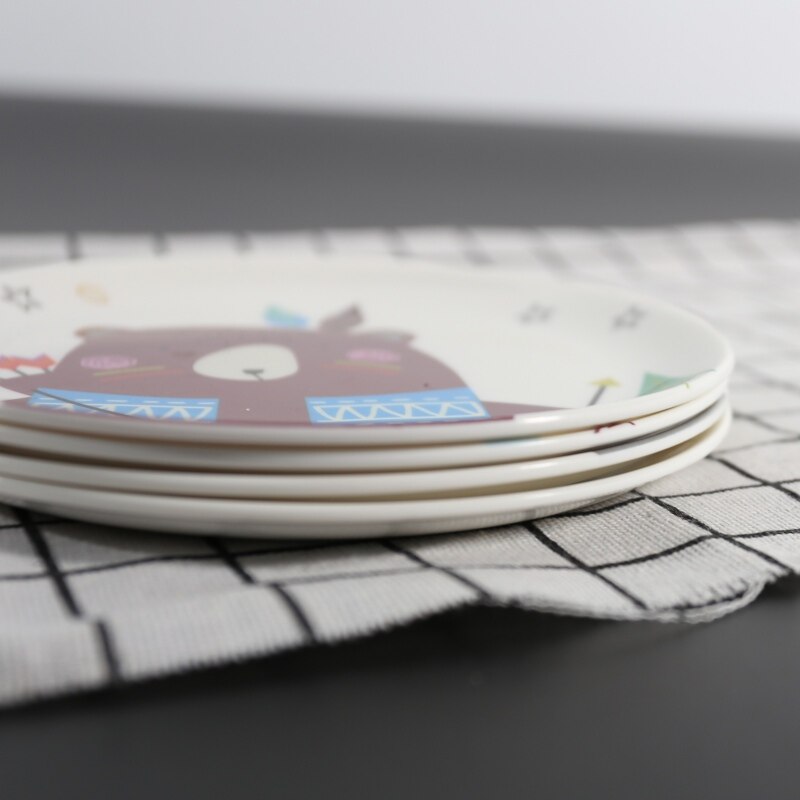 Cartoon Dinner Plates Child Breakfast Plate Fruit Dessert Plate Steak Salad Snack Cake Plates Tableware Cuisine BBQ Kitchen