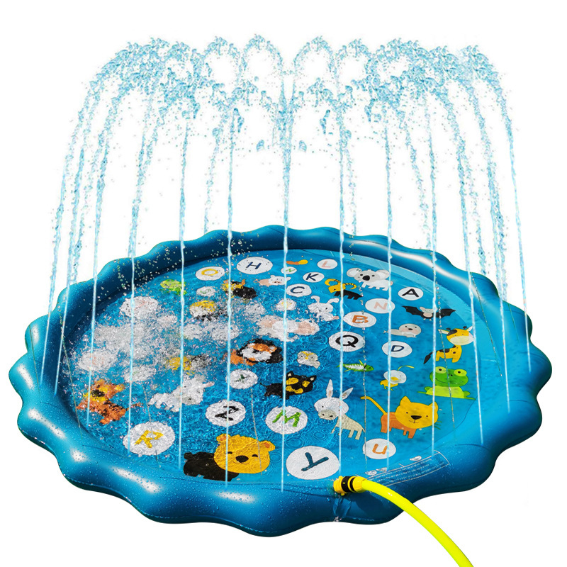 Sommer oppustelig legemåtte vandlegetøj børn sprinkler splash pad udendørs have support lille barn sjovt pat pad legetøj: Dyr blå