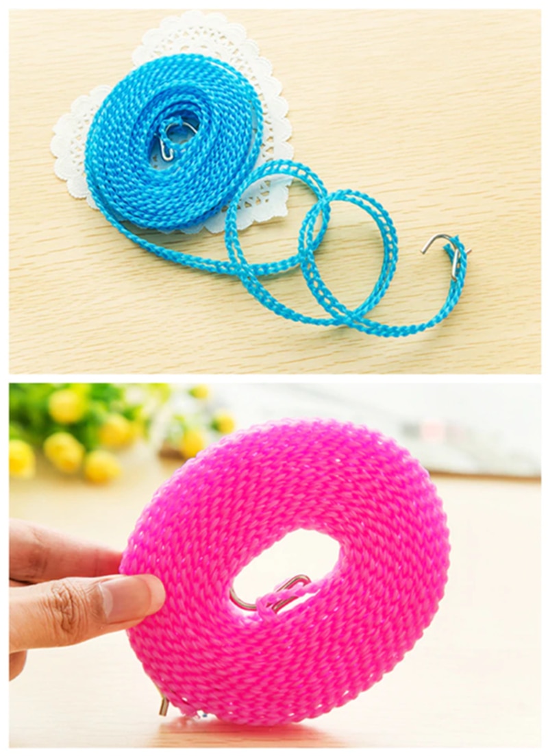 Outdoor Clothesline Portable Windproof Travel Camping Home Laundry Retractable Clothes Line Clothes /5M