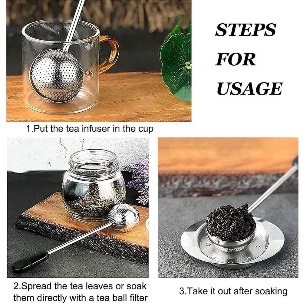 Steel Tea Maker Filter Tea Infuser Ball Portable Fine Tea Mesh Teaware Handle Tea Rotation Tool Degree Filter 360 M1a7