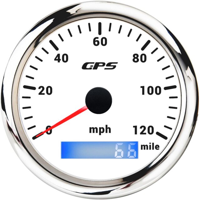 85mm GPS Speed Gauge Meter 0-30/60/120/200 Km/h MPH 0-80/160 MPH 7 Colors Backlight for Truck Car Yachts: 120MWS