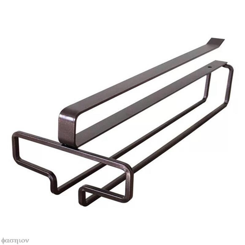 Stemware Inverted Storage Shelf Wine Glass Holder Hanging Iron Rack Champagne Goblet Cup Under Cupboard: HG50421CE