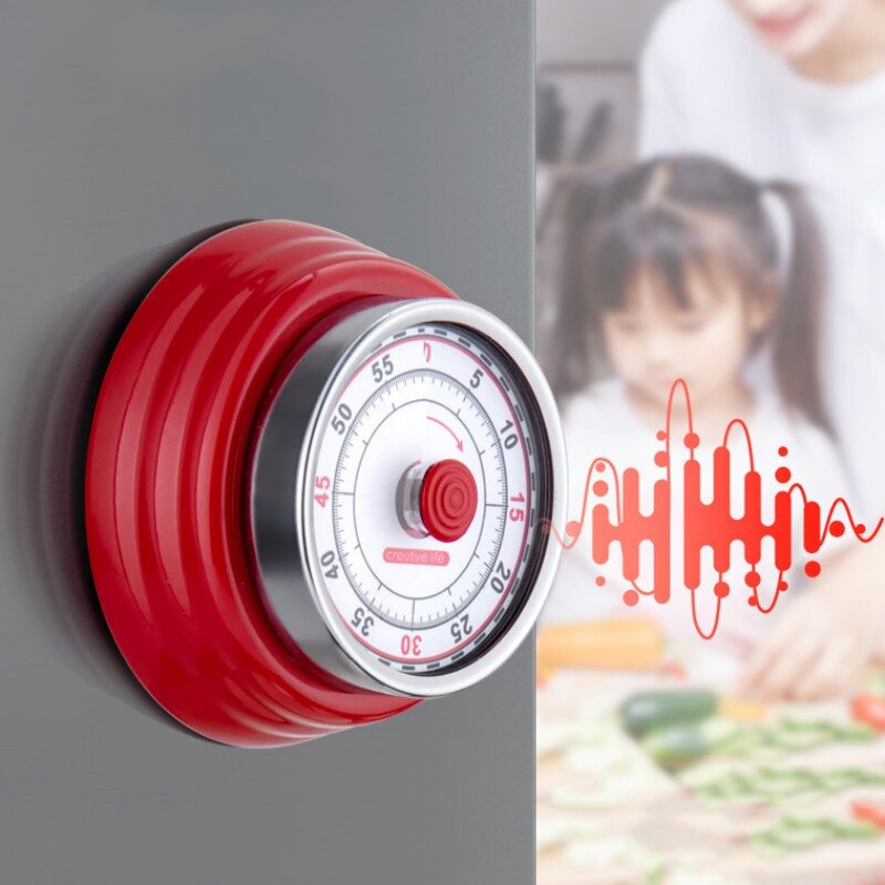 Kitchen Timer Alarm Stainless Steel Kitchen Timer Magnet Clock Round Cooking Count Up Countdown