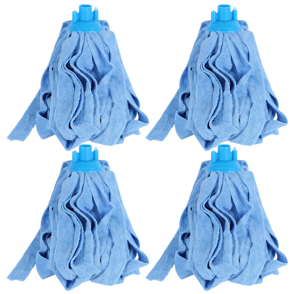 Mop Refills Microfiber Cloth Absorbent Blue Mop Head Replacement Cleaning Accessories for Wood Tile Floor: Sky-blue 4pcs
