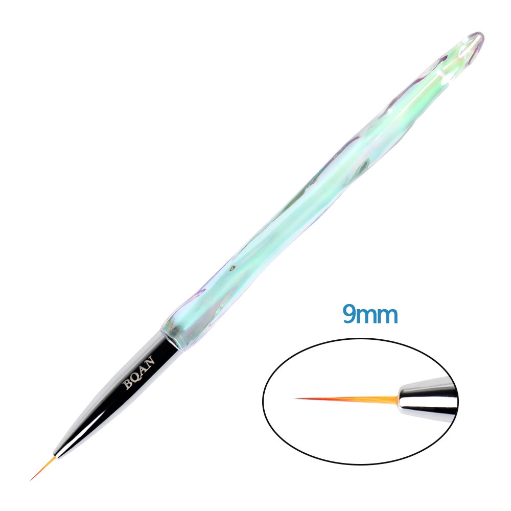 ANGNYA 12 #14 # Acryl Nagel Pinsel Gewellt Kolinsky Zobel Nagel Kunst UV Gel Baumeister Manikübetreffend Pinsel Flache Runde diamant Gradienten Griff: 9mm