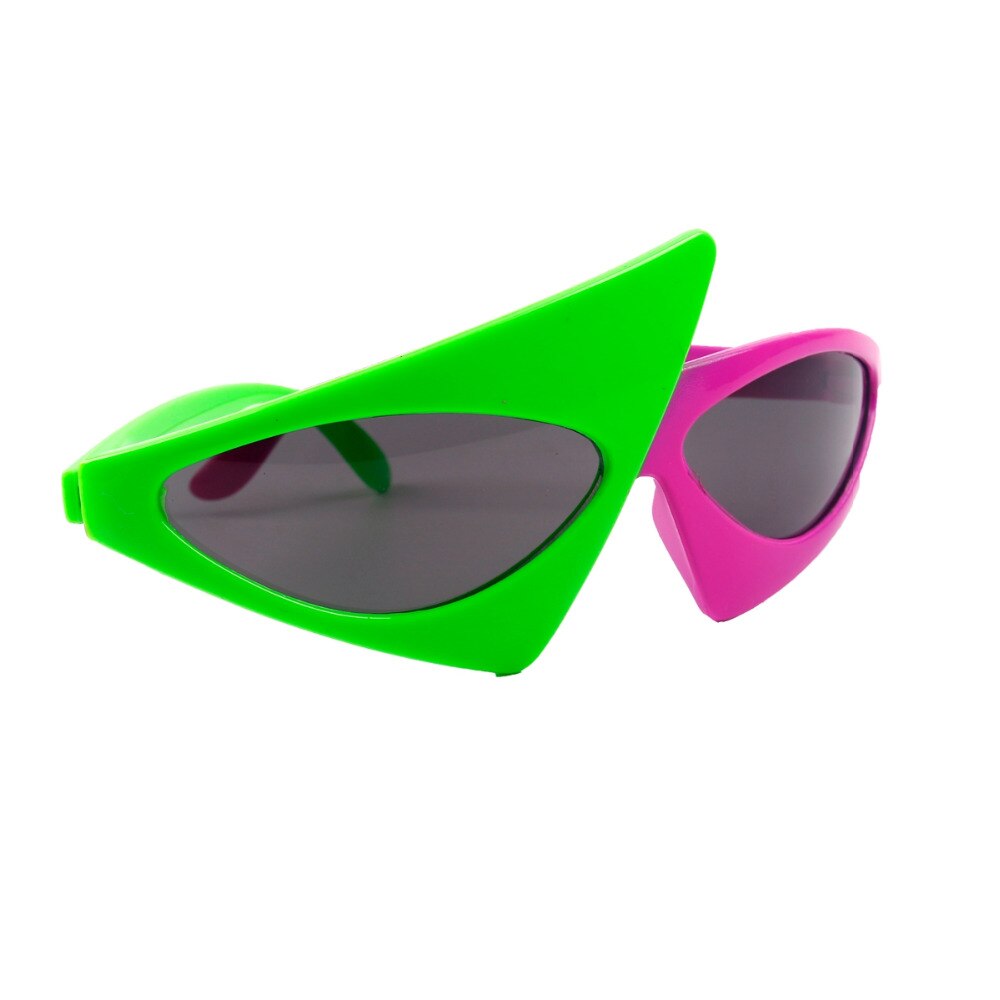Roy Purdy Style Party Mask Birthday Party Hip-Hop Asymmetric Triangular Sunglasses Novelty Green Pink Contrast Color Glasses