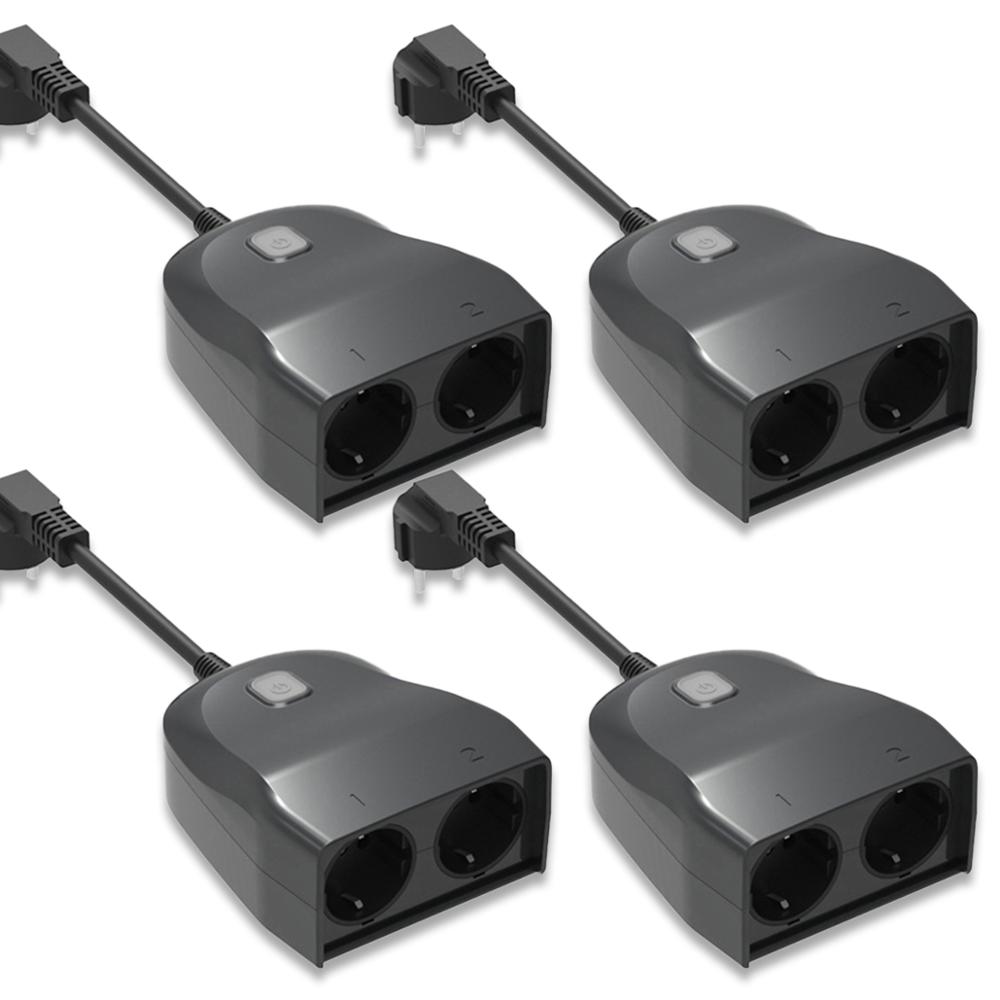 Tuya-enchufe inteligente IP44 para exteriores, enchufe con WiFi, resistente al agua, 2000W, controlador externo para la UE, Smart Life, Alexa y Google domótica