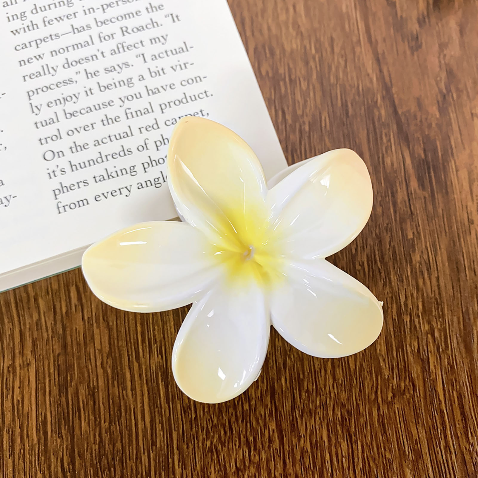 3 tums tonad blomhårsklämma för kvinnor i harts, blommigt hårspänne, färsk söt blomklämma, flickors håraccessoarer