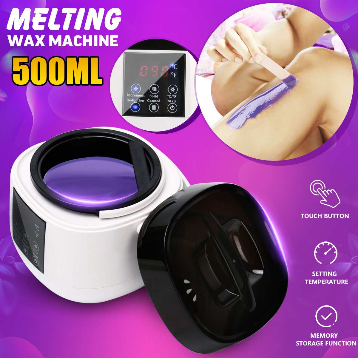 500ml 100W pantalla Digital de temperatura controlada máquina para derretir cera de depilación cera-máquina de fusión rápido calentador