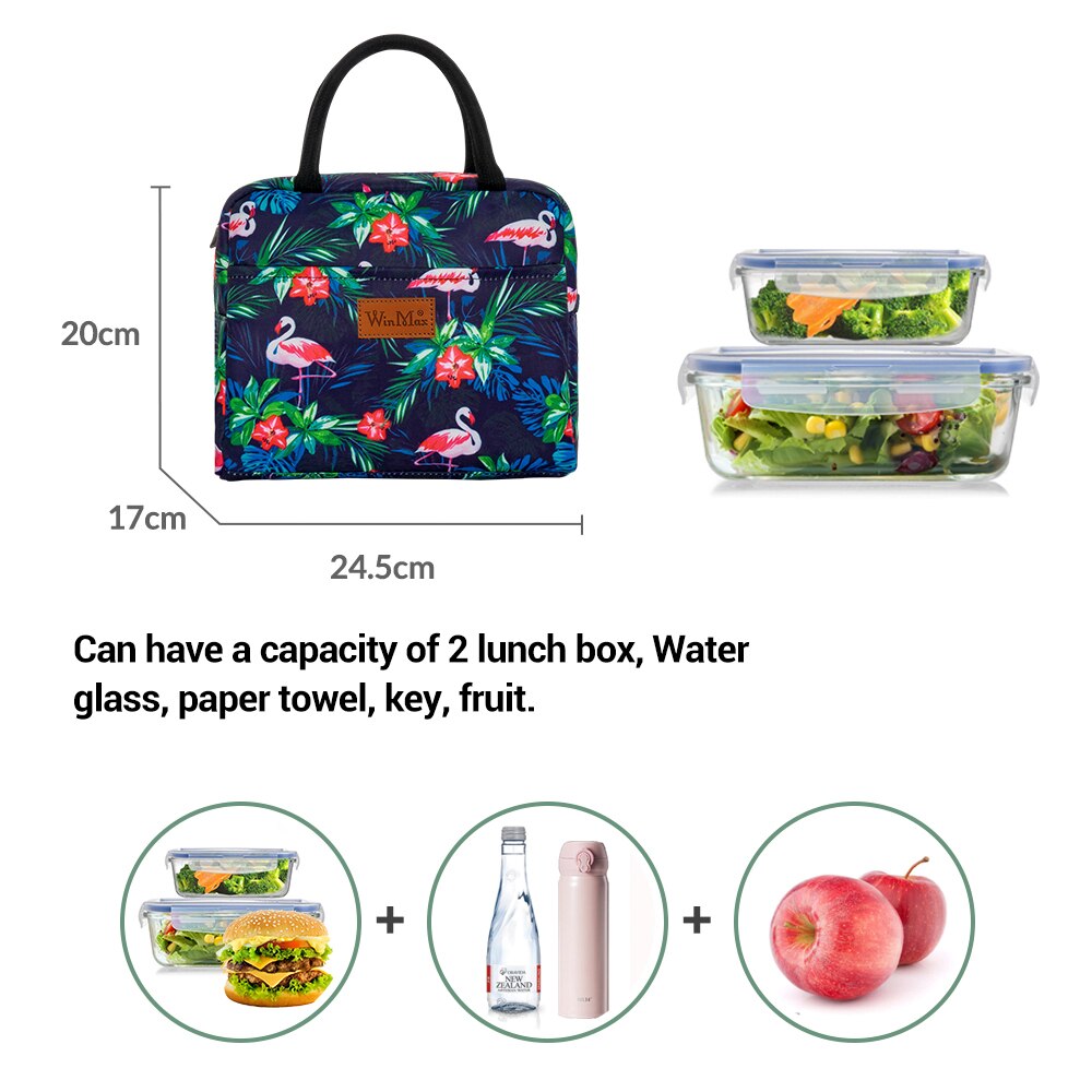 Winmax sorte køletasker bærbare varmeisolerede icepack frokosttasker til kvinder kid tote opbevaring mad frisk hold køletaske