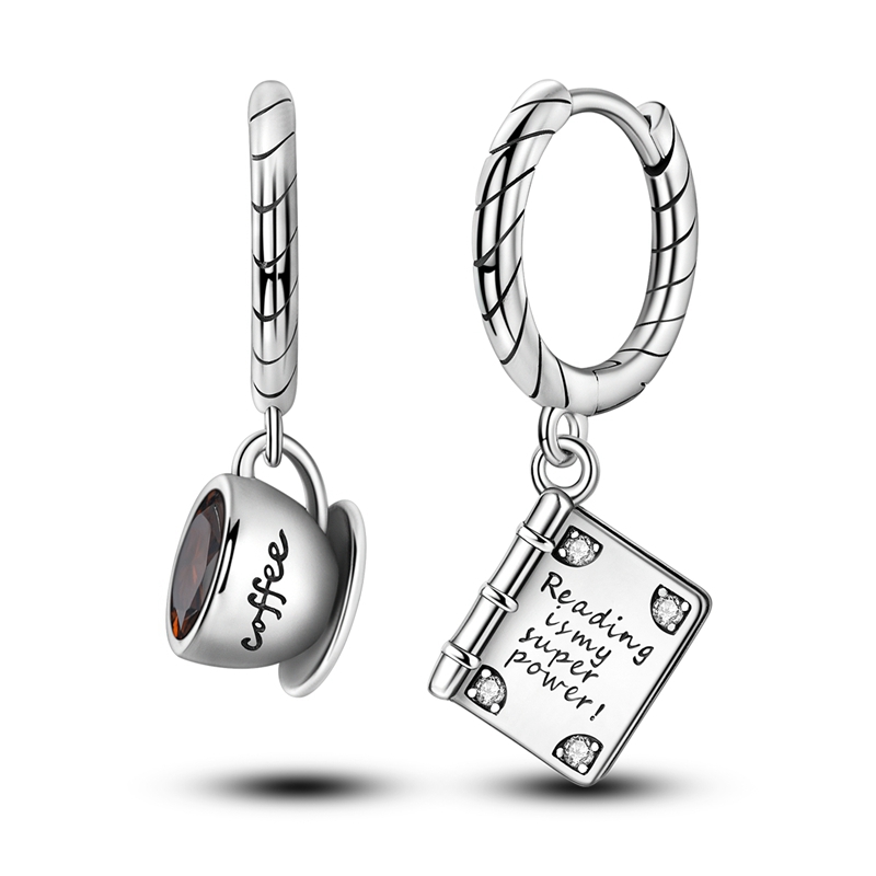 925 Sterling Silver Career Eardrop Musical Note Earrings Painter Microphone Earrings Fit For Women Workplace Birthday: Red