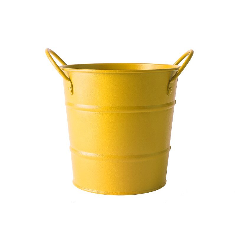 600ml Bar Ice Bucket Seafood Bucket Coffee Shop Mini Fries Binaural Snack Ice Bucket Fried Chicken Bucket Multi-function: Yellow